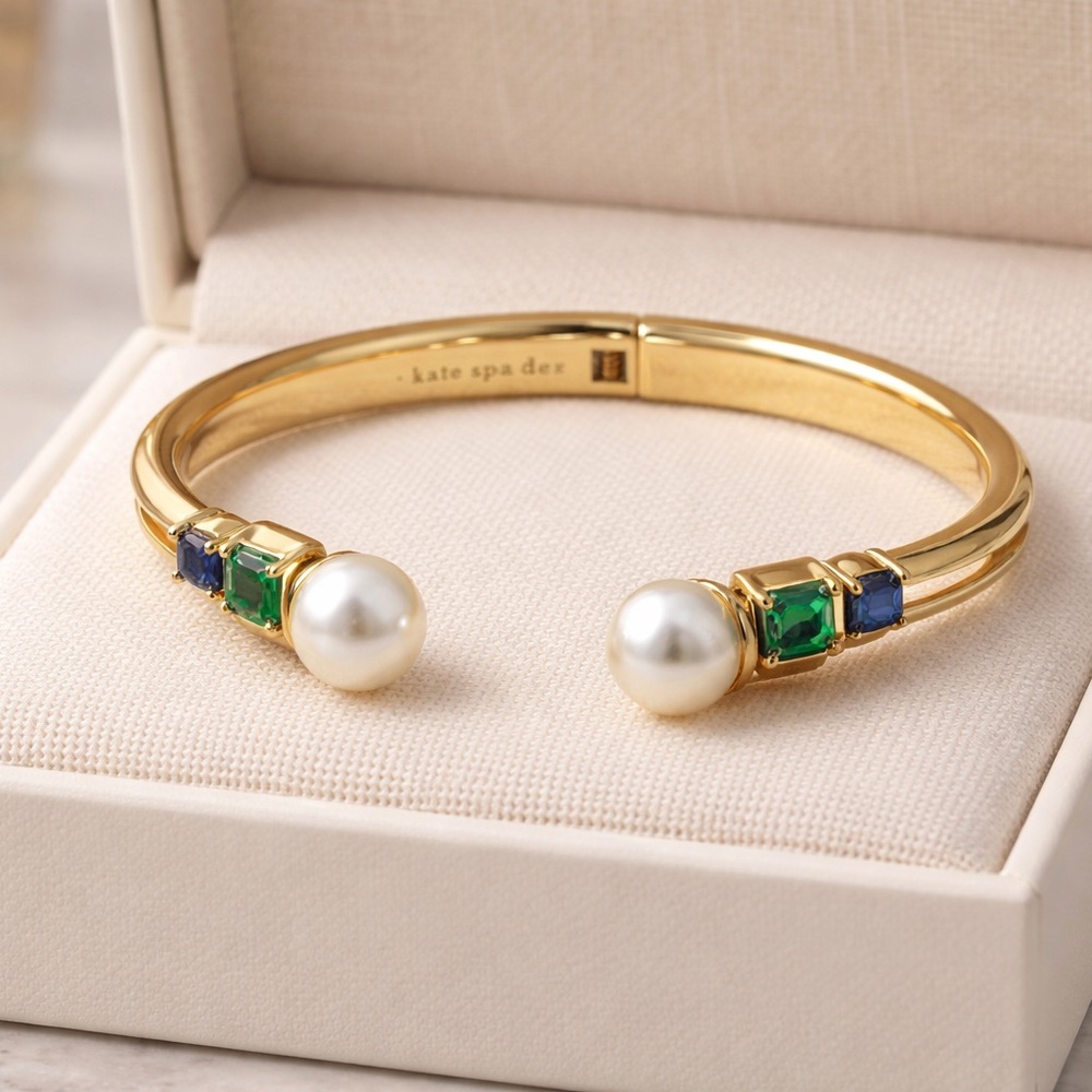 Kate Spade Gold Bracelet with Pearl and Jewel Accents